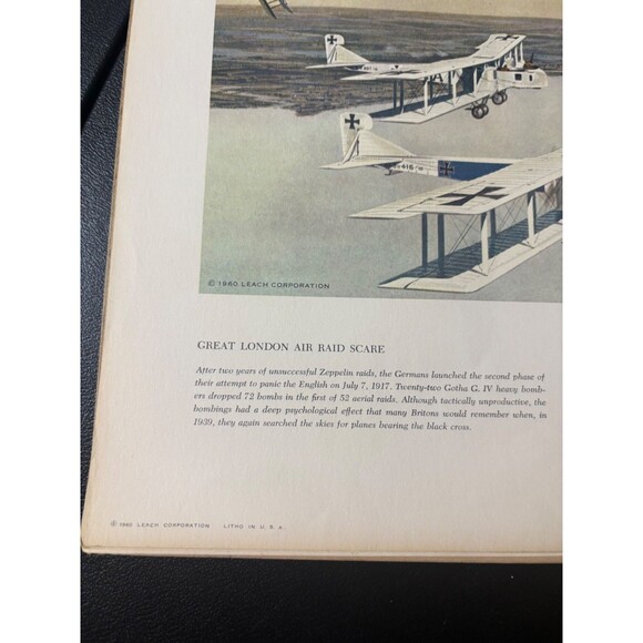 1959 - 1961 Set Of 11 WWI Prints Leach Corp Heritage Of The Air Collection - Picture 5 of 16